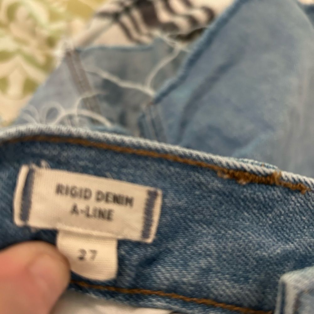 MADEWELL Rigid Denim A-Line Mini Skirt in Lakeline Wash Eco Edition‎ Size 27 - Picture 5 of 8